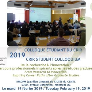 Colloque étudiant du CRIR 2019 : un succès!