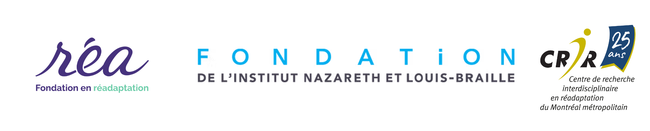 Logos du CRIR et des fondations RÉA et INLB