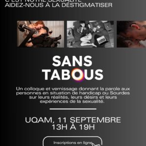 Invitation : Sexualités Sans Tabous : Colloque et vernissage – 11 septembre 2026